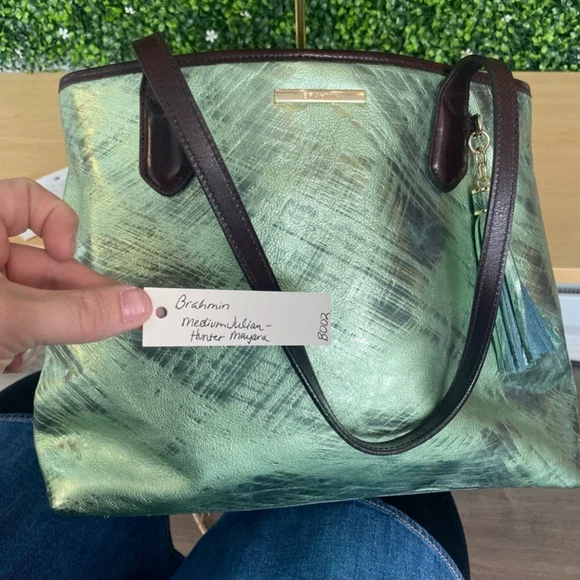 Brahmin Duxbury Satchel - Hunter Mayara Metallic Tote - Picture 12 of 17